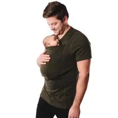 Yili Women Vest Tshirt Polyester Casual Army Green (men's short sleeve) 4XL