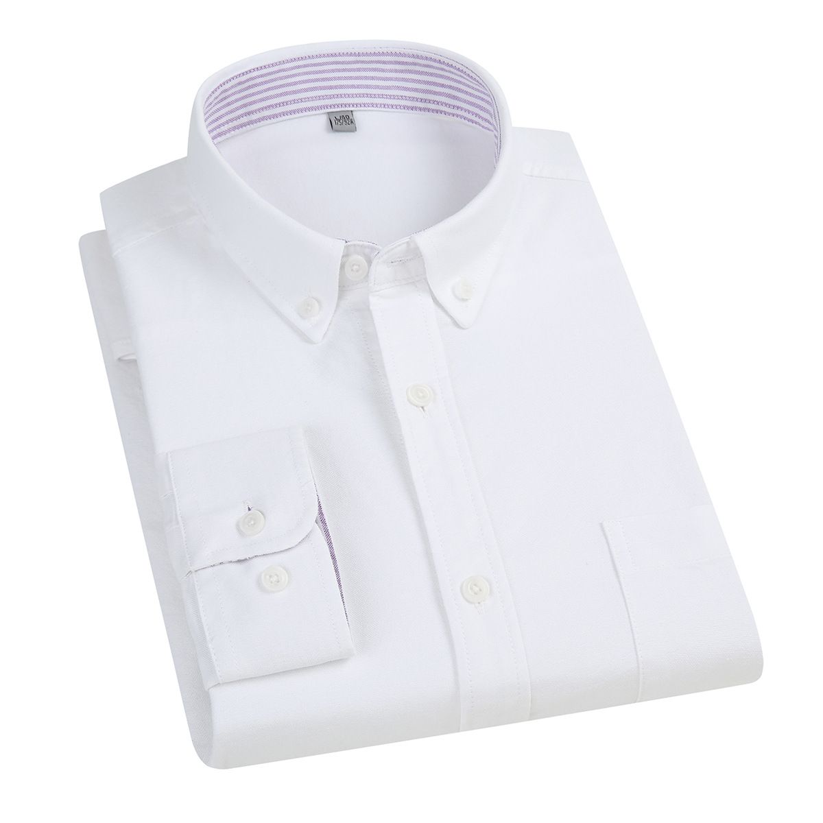 East Rain Men Cotton Long Sleeve Shirt White 40/L