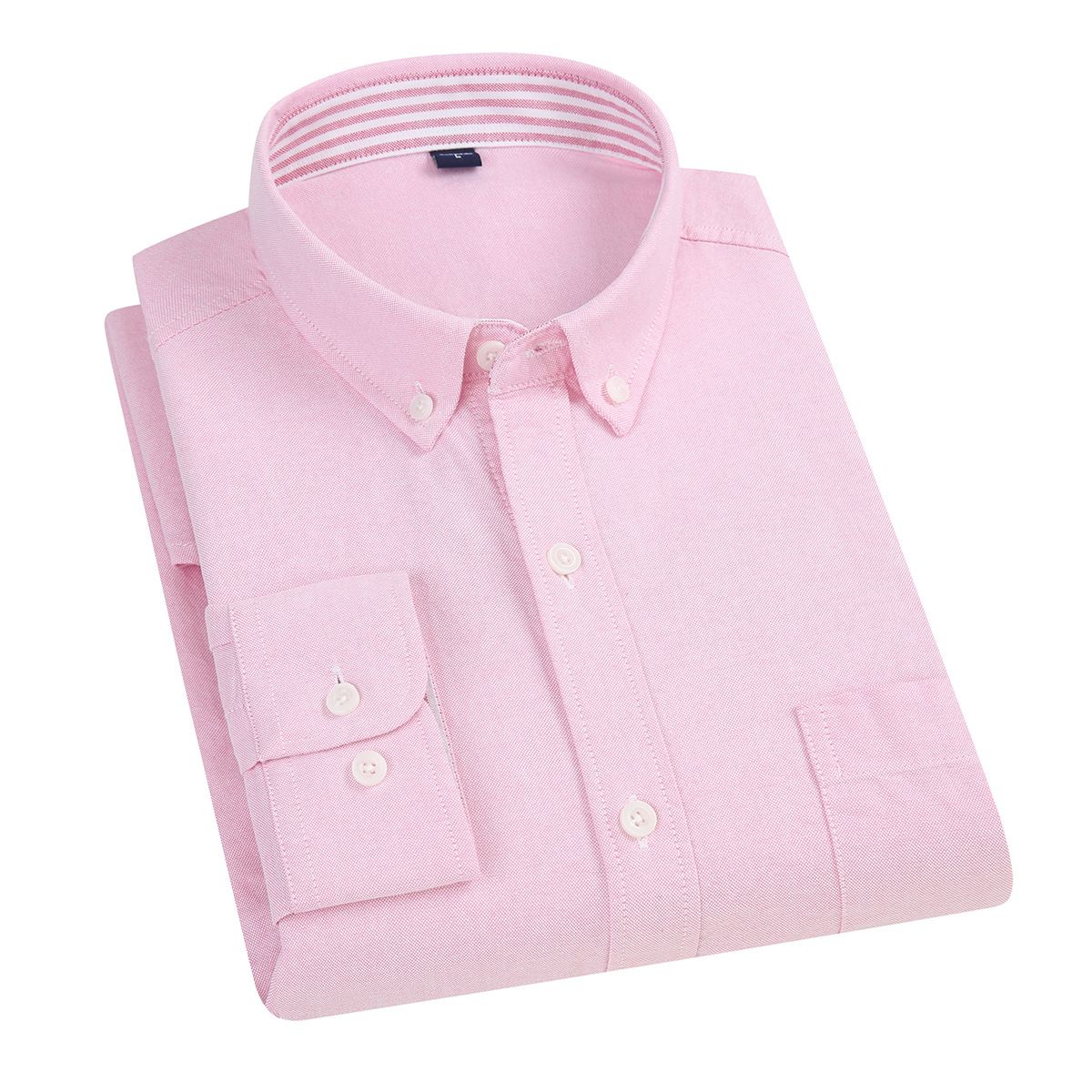 East Rain Men Cotton Long Sleeve Shirt Pink 41/XL