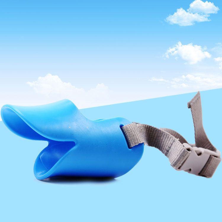 Plastic Dog Anti Bite Duck Mask Cardboard packaging-anti-dog bite cover Blue S