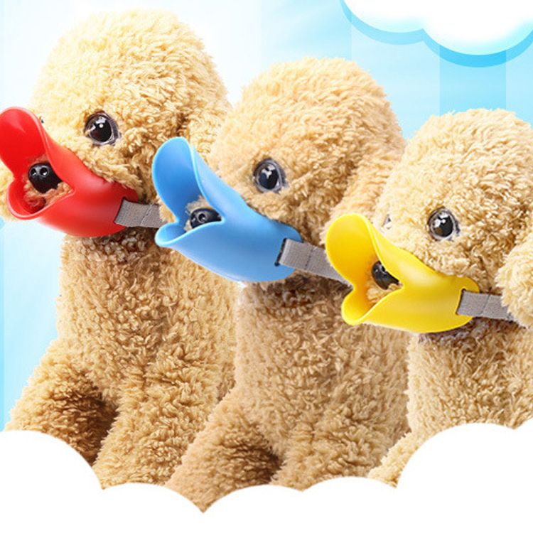 Plastic Dog Anti Bite Duck Mask Cardboard packaging-anti-dog bite cover Blue L
