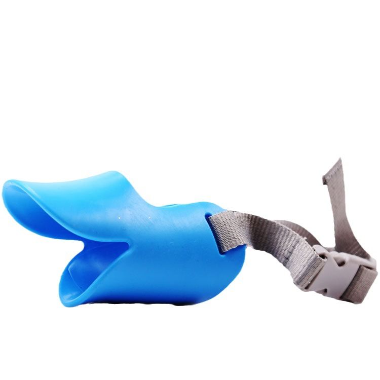 Plastic Dog Anti Bite Duck Mask Cardboard packaging-anti-dog bite cover Blue L