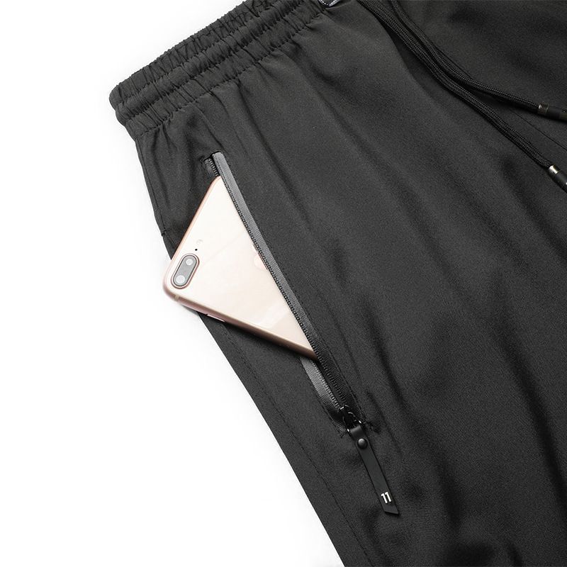 Men Summer Casual Shorts Straight Polyester Black 4XL