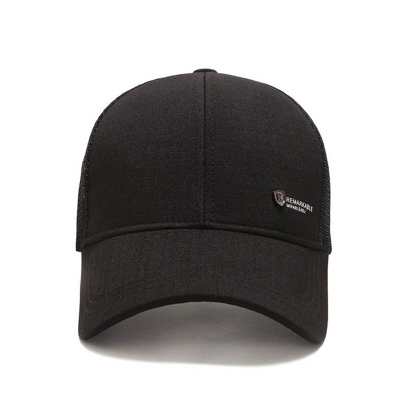 Snoya Men Breathable Mesh Baseball Cap Sun Protection Black Adjustable