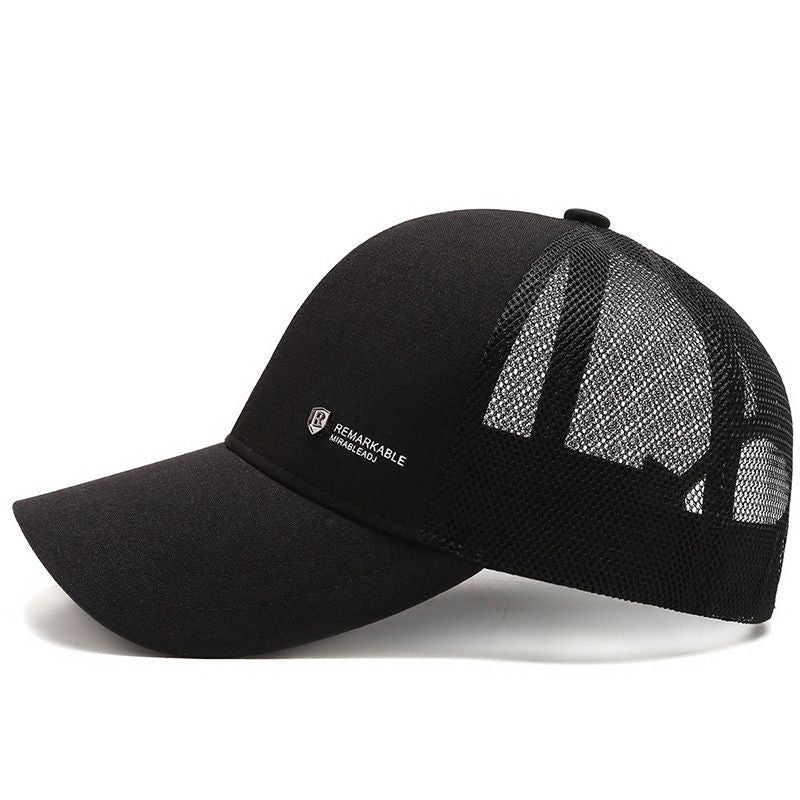Snoya Men Breathable Mesh Baseball Cap Sun Protection Black Adjustable