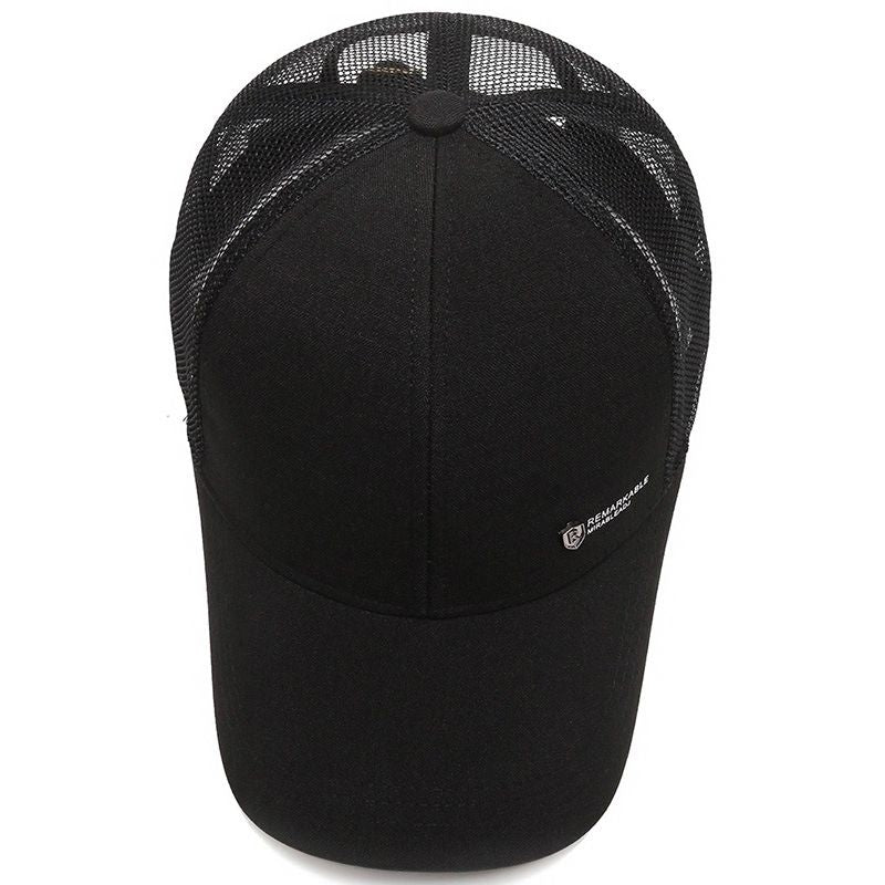 Snoya Men Breathable Mesh Baseball Cap Sun Protection Black Adjustable