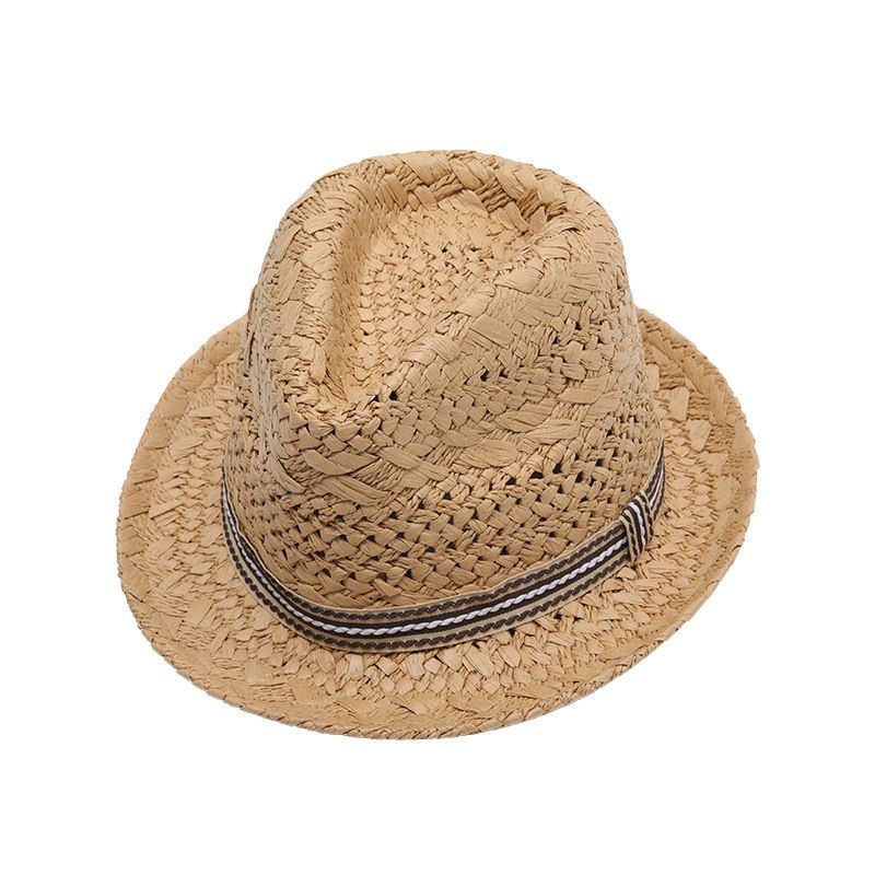 Straw Hat Summer Sun Protection Khaki Children 52-54cm
