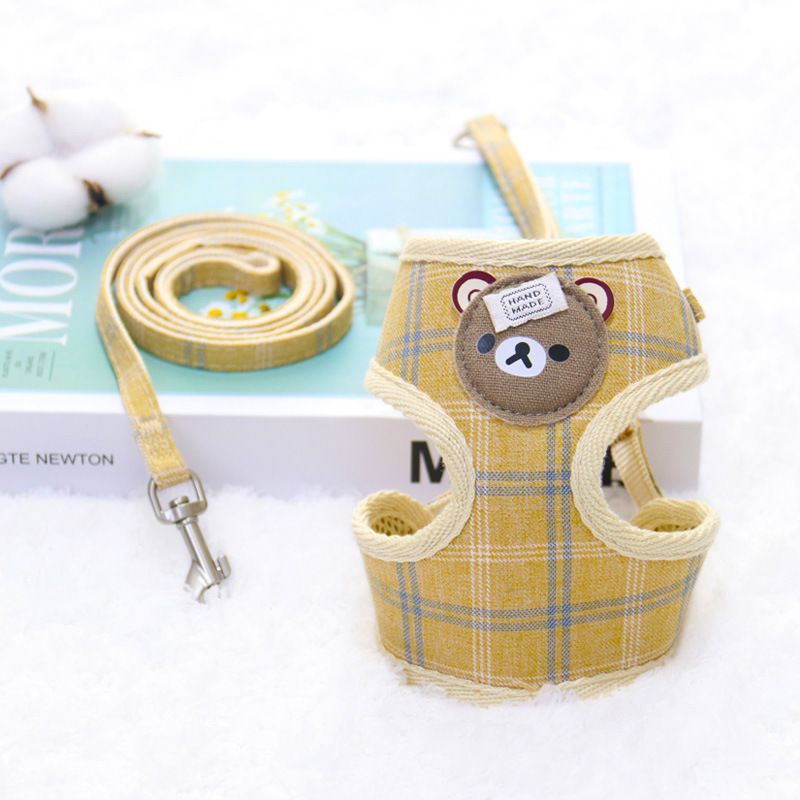 Zichen Dog Leash Chest Strap with Snack Bag Yellow 2-piece set 1.5（M）