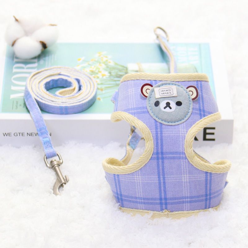 Zichen Dog Leash Chest Strap with Snack Bag Blue 2-piece set 1.5（M）
