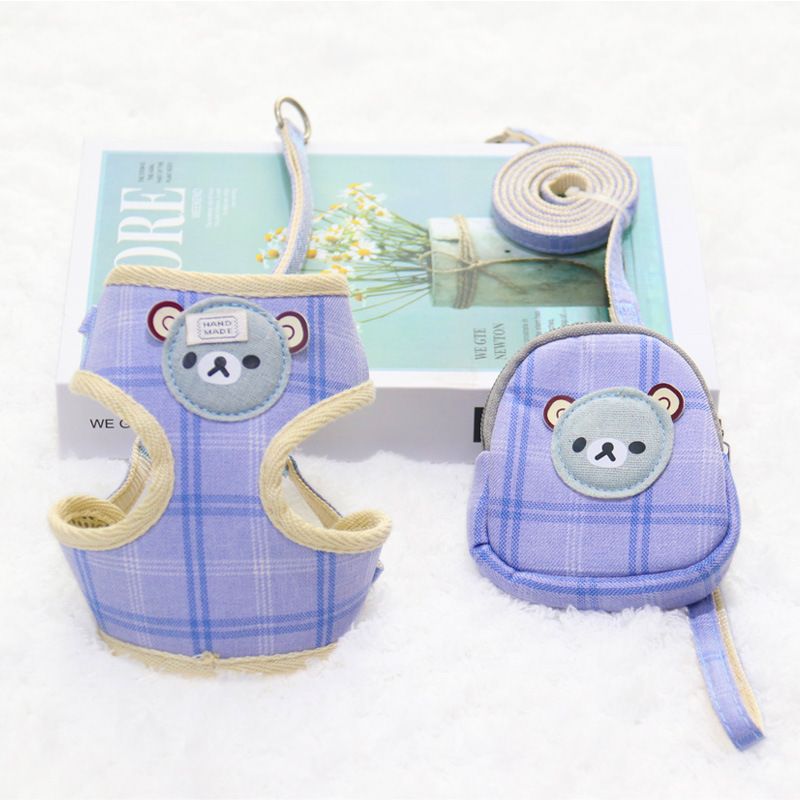 Zichen Dog Leash Chest Strap with Snack Bag Blue (snack bag) 3 piece set 1.0（S）