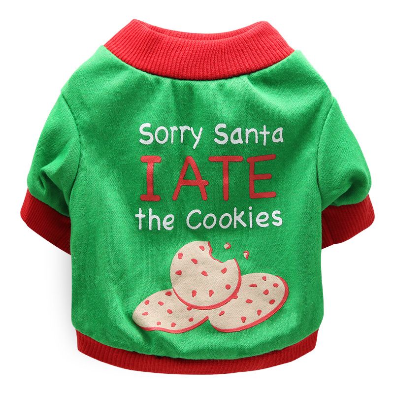 DROOLING DOG Pet Dog Cat Clothes Cotton T Shirt Green background with red edge (biscuit) XL Size: XL; Neck (cm): 38-44; Bust (cm): 50-58; Back length (cm): 36-40; Recommended pet weight (kg): 10.0 - 15.0