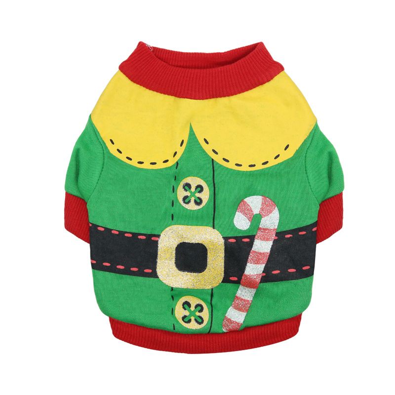DROOLING DOG Pet Dog Cat Clothes Cotton T Shirt Green background with red edge (biscuit) XL Size: XL; Neck (cm): 38-44; Bust (cm): 50-58; Back length (cm): 36-40; Recommended pet weight (kg): 10.0 - 15.0