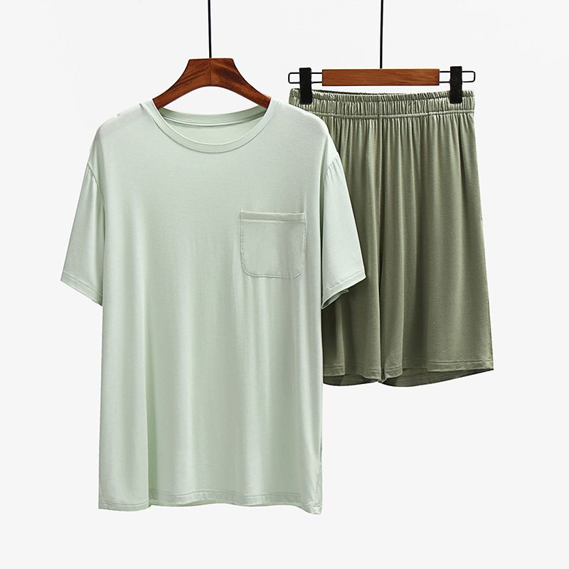 Men Undisciplined Summer Home Wear Short Sleeve... Dark gray short sleeve + dark gray shorts XL