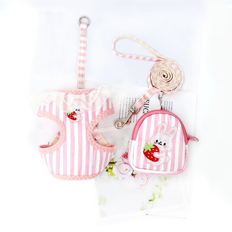 Zichen Cat Harness Cotton Vest Summer Pink (Rabbit) S(1.0 fit 1.50 kg-3.50 kg