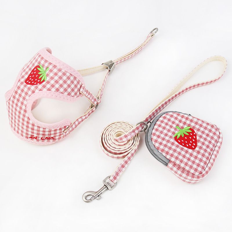 Zichen Cat Harness Cotton Vest Summer Red (Rabbit) M(1.5 suitable for 3.50 kg-7.50 kg