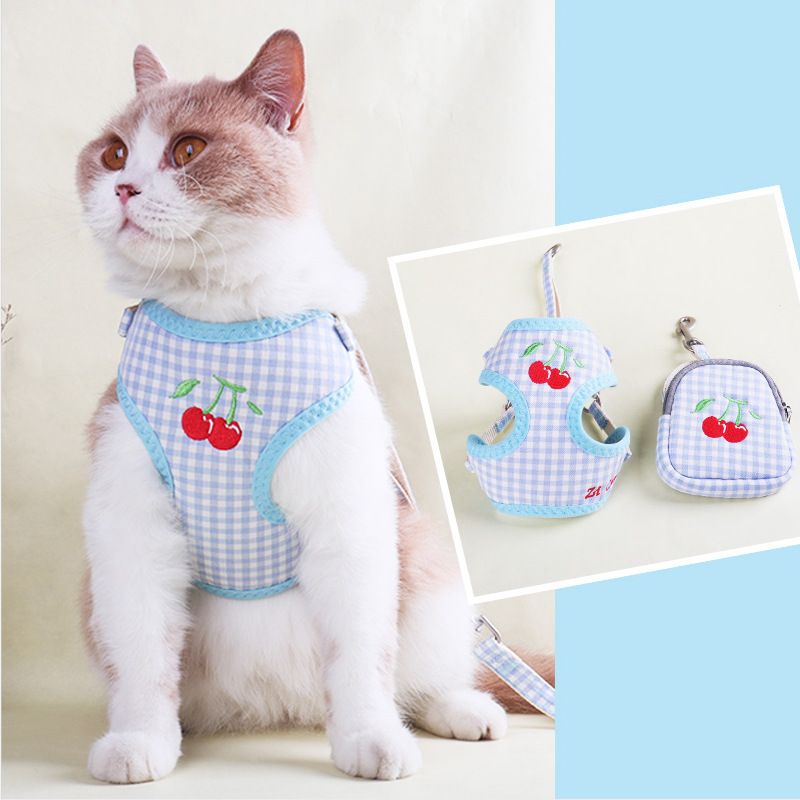Zichen Cat Harness Cotton Vest Summer Red (Rabbit) M(1.5 suitable for 3.50 kg-7.50 kg
