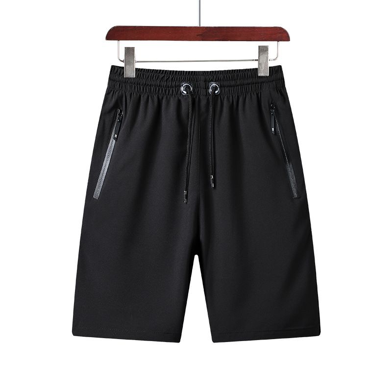 Men Summer Casual Shorts Straight Polyester Gray XL