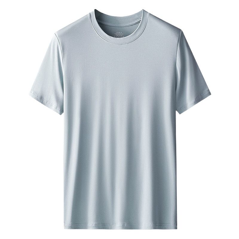 Kang Gongfang Men Modal T-Shirt Crewneck Short Sleeve Round neck-Black 5XL (103.00kg