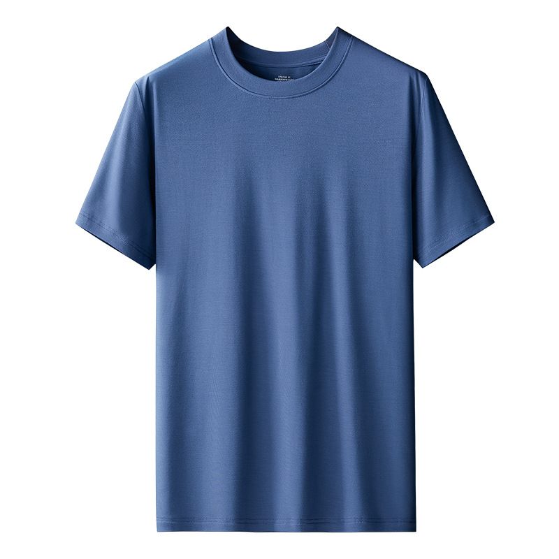 Kang Gongfang Men Modal T-Shirt Crewneck Short Sleeve Round neck-purplish blue 3XL(161kg ~ 180kg)