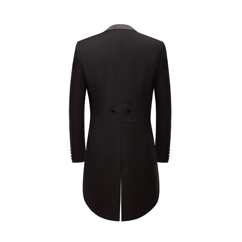 POSHAWN Mens 3 Piece Suit Double Breasted Black XL