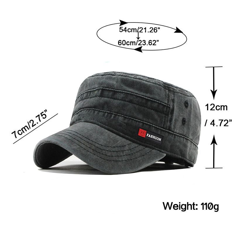 Xu Guan Washed Cotton Baseball Cap Adjustable Sunshade JX-5366 Army Green