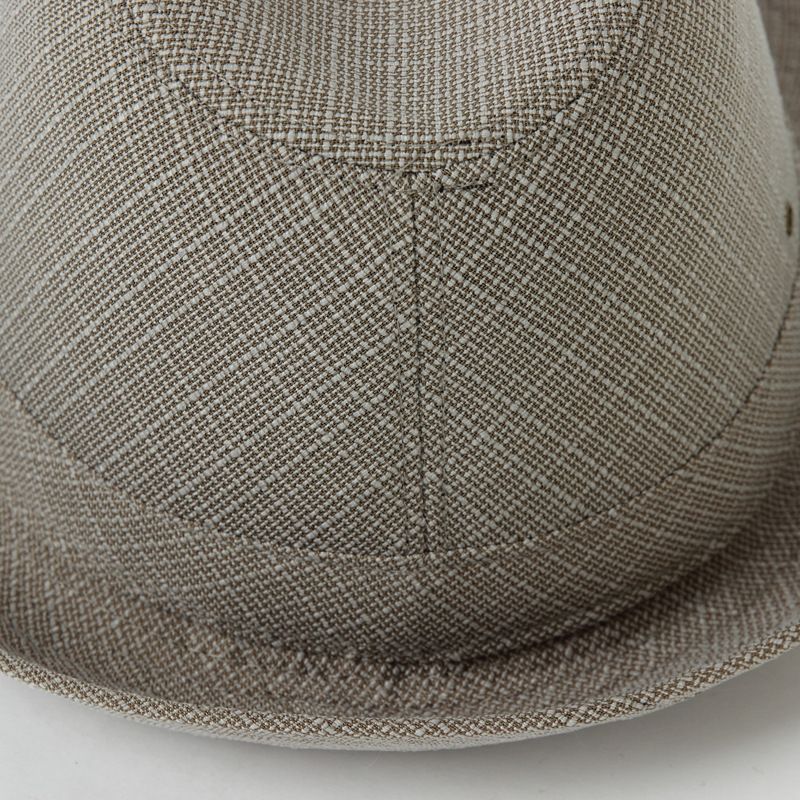 Men's Linen Top Hat Summer Dome Curled Brim Hong Kong and Macao Ma Light Grey 58#