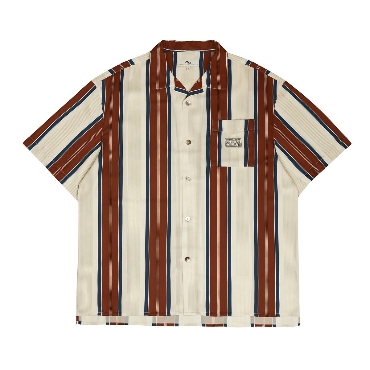 Men Short Sleeve Shirt American Style Stripe C125 Black L