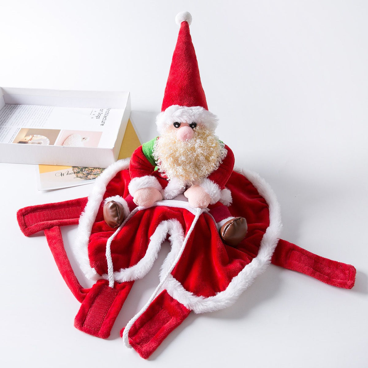 Pet Dog Christmas Costume Santa Riding Cloth Odd Pet S Old Man with White Beard