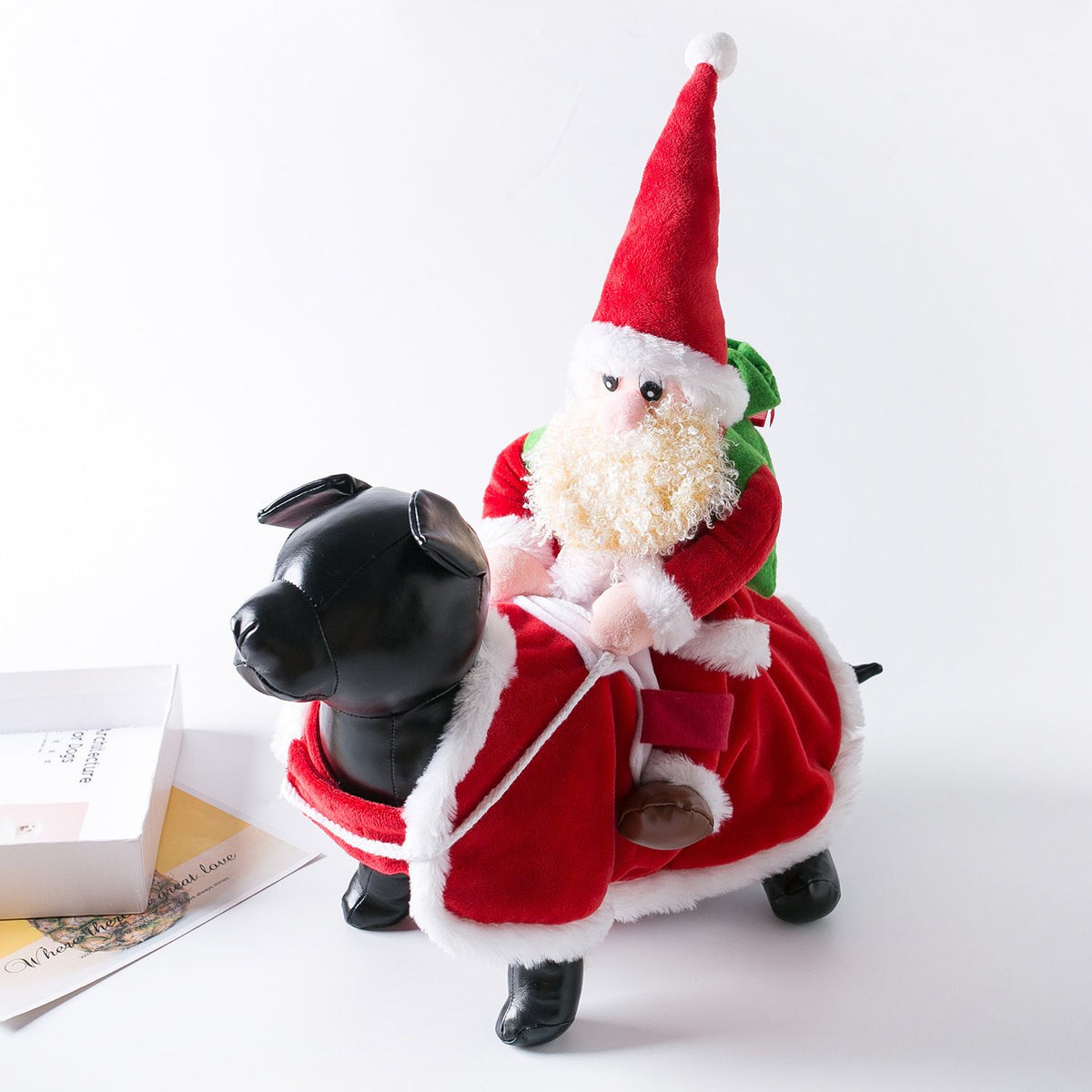 Pet Dog Christmas Costume Santa Riding Cloth Odd Pet S Old Man with White Beard
