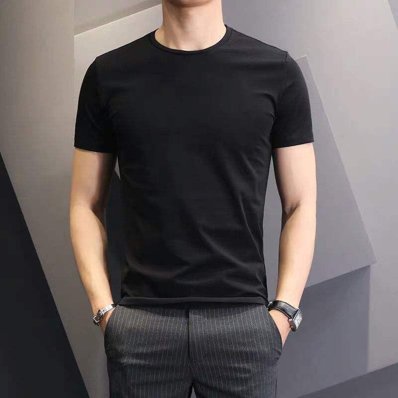 Men Tshirt White Slim Fit Short Sleeve White [slim edition]] L