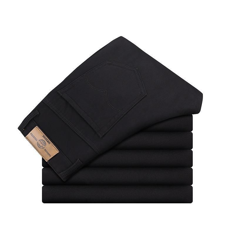 Tao Shang Pai Mens Cotton Chinos Straight Trousers Black 30