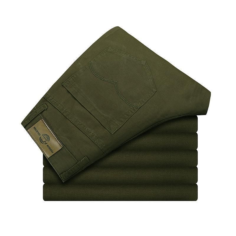 Tao Shang Pai Mens Cotton Chinos Straight Trousers Green 30