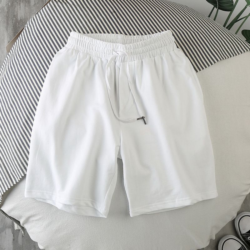 Men Summer Casual Straight Solid Polyester Elastic... White 4XL