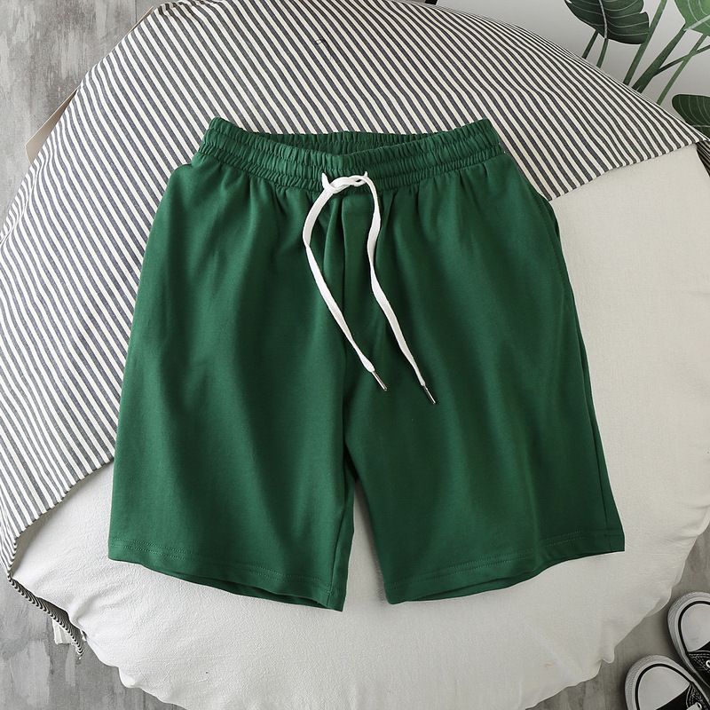 Men Summer Casual Straight Solid Polyester Elastic... Green 2XL