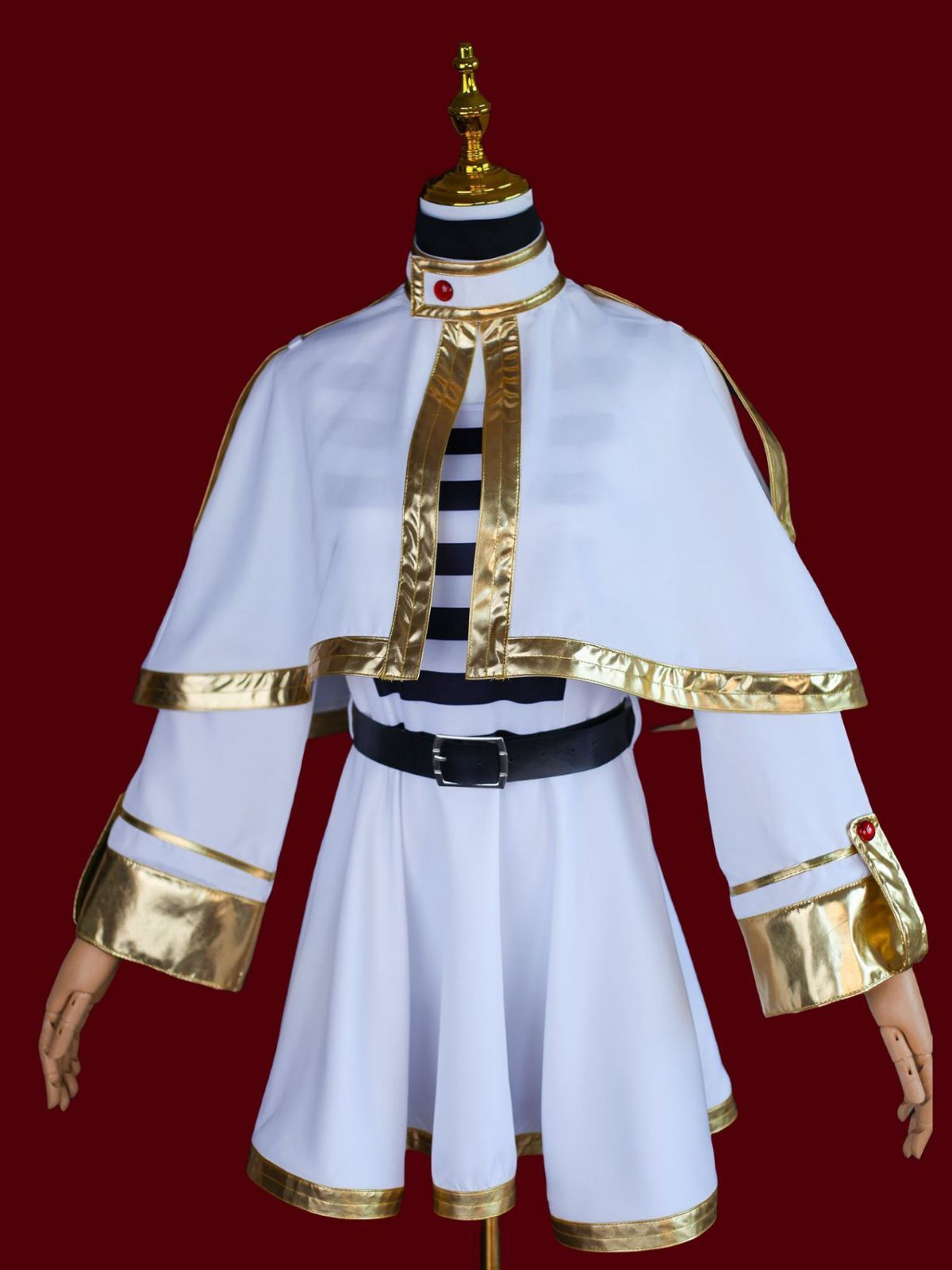 Frieren Cosplay Costume with Wig Polyester Fulilian complete set + wig M Size: M; Height (cm): 160-165; Weight (kg): 50-55; Bust (cm): 86-90; Waist (cm): 70-74; Shoulder width (cm): 38; Length (cm): 60