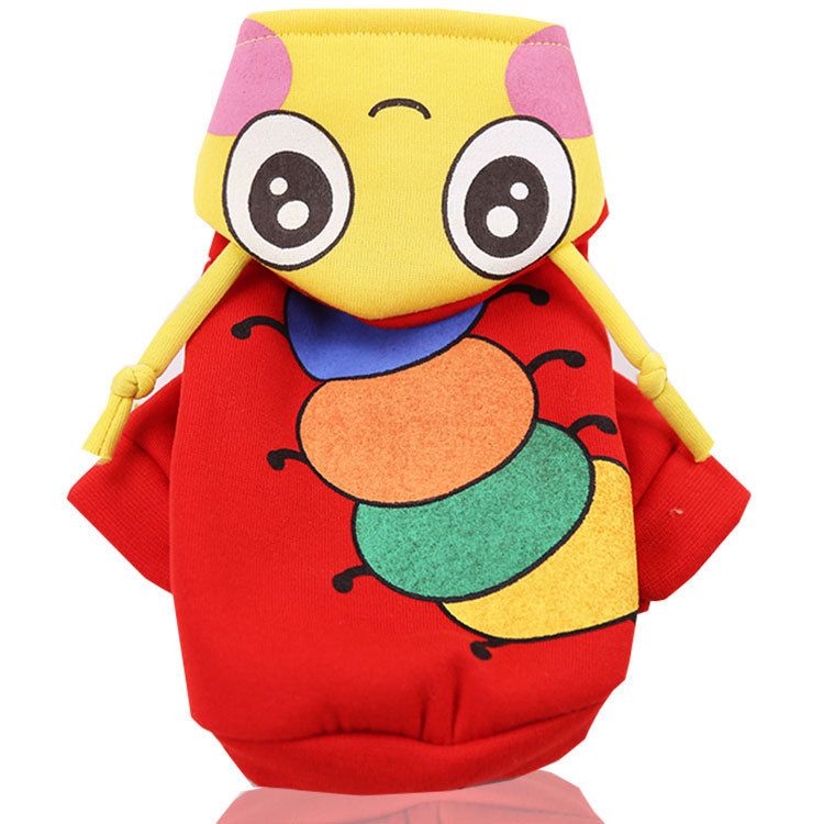 Shine Pet Dog Cat Hoodie Sweatshirt Polyester two-legged hoodie caterpillar XXL (bust 52CM recommended weight 5.50 kg-6.50 kg