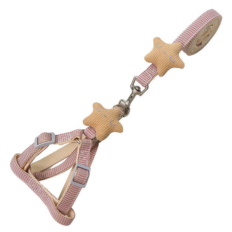 Weiwang Dog Harness Nylon Starfish S Starfish chest strap traction wine red S (applicable to pets within 8kg)