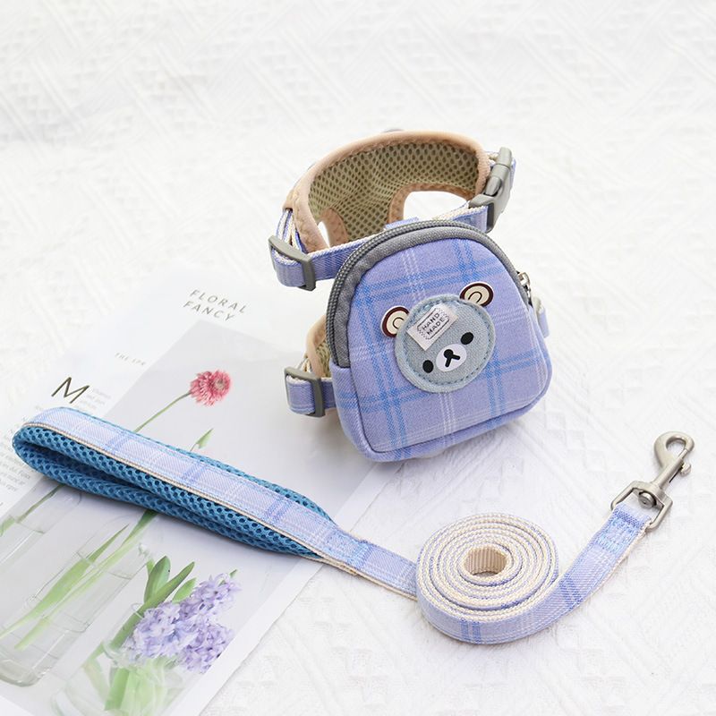 Zichen Polyester Vest Dog Harness Small Pet Blue (one set as shown) 1.5(S) suitable for 1.50 kg-3.50 kg