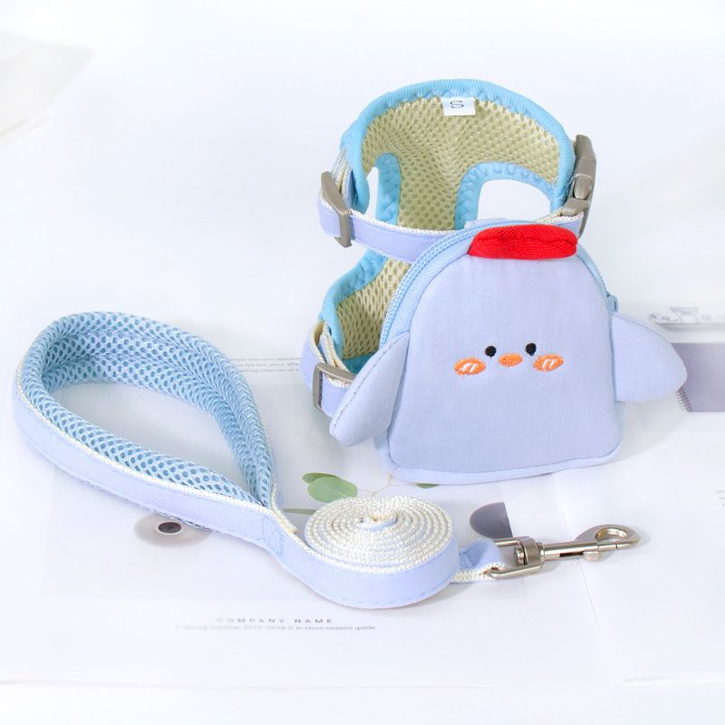 Zichen Polyester Vest Dog Harness Small Pet Blue chick (one set as shown) 1.5(S) suitable for 1.50 kg-3.50 kg