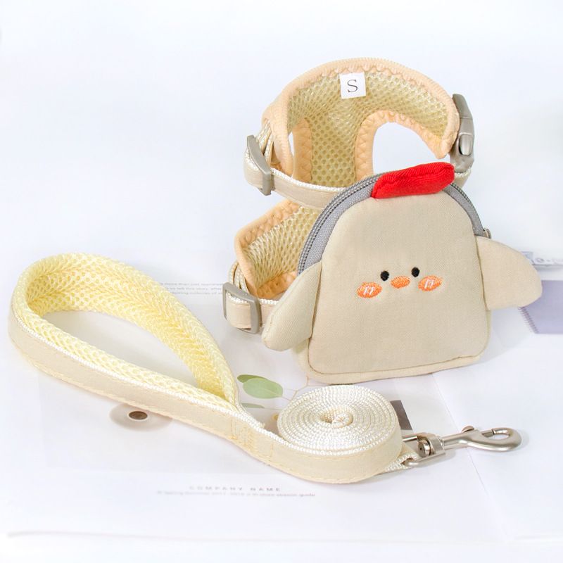 Zichen Polyester Vest Dog Harness Small Pet Beige chick (one set as shown) 1.5(M) for 3.50 kg-7.50 kg