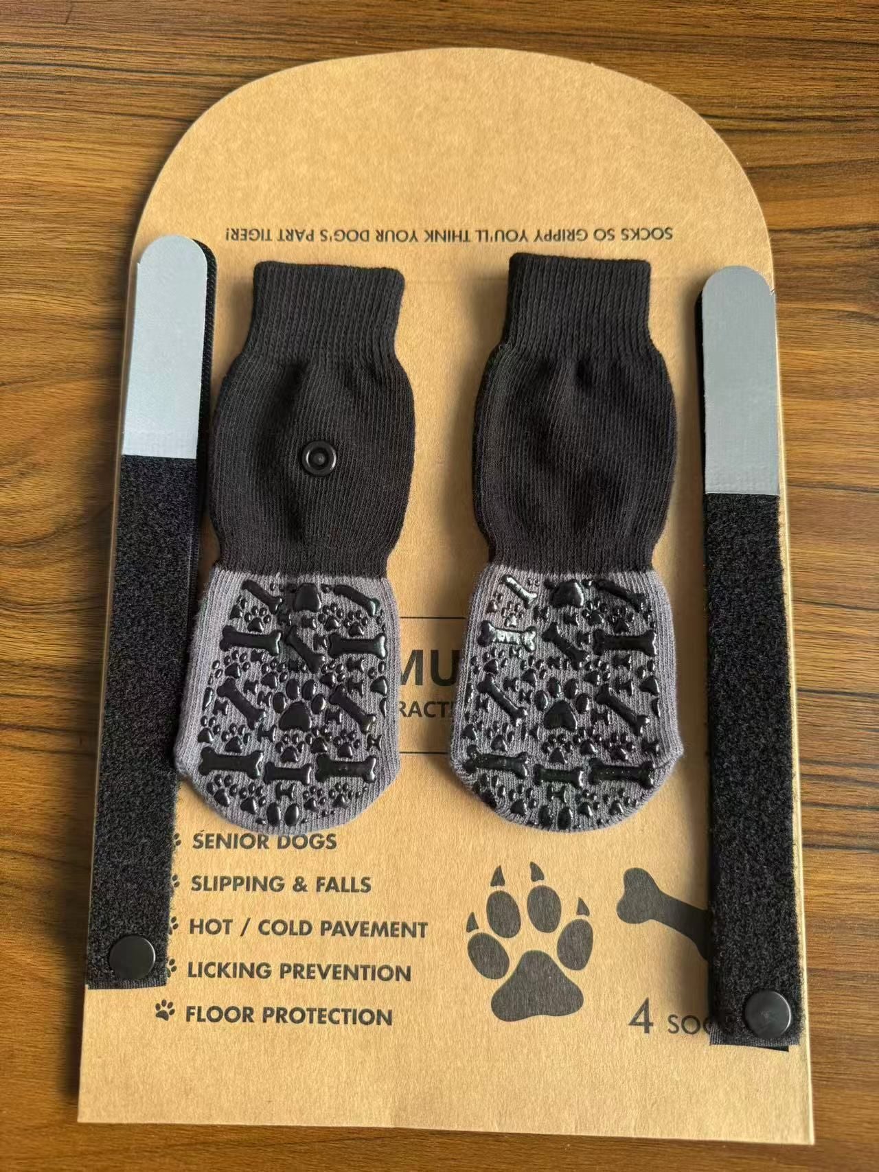 Dog Shoes Non Slip Indoor Outdoor Cotton Black bone design [premium storage bag] Xl super large 8.6*20cm [recommended 20-30kg] [pack of four]