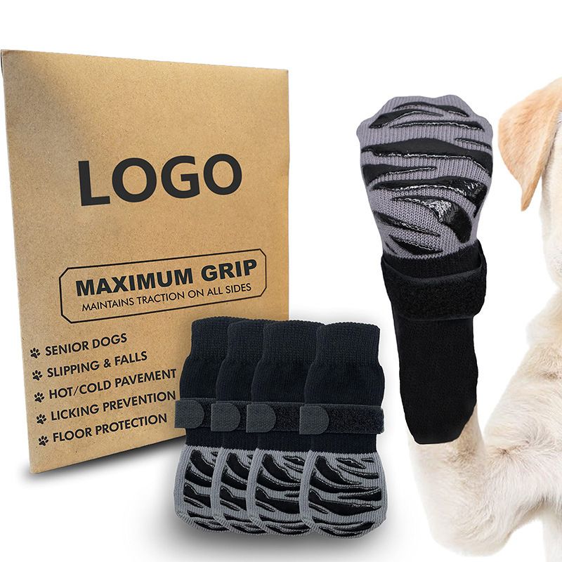 Dog Shoes Waterproof Non Slip Medium Large Pink tiger claw [high-end storage bag] S small size 5.5*14cm [recommended within 5-10kg inches] [pack of four]
