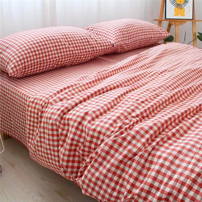 Duo Duo Quilt Cover Set Twill Geometric Pattern Red striped flower 1.5x 2.1 m quilt cover