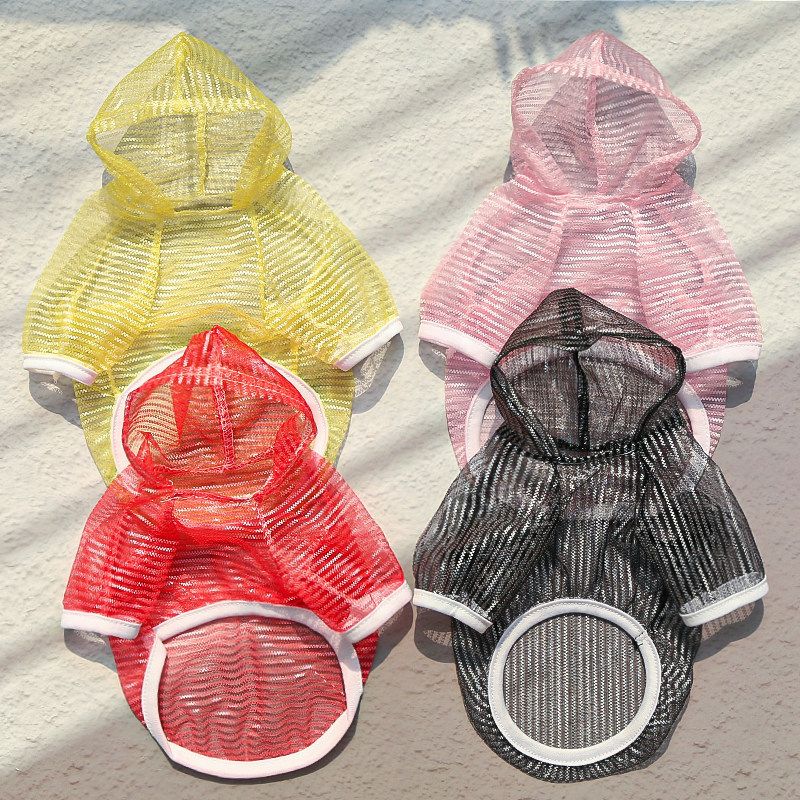Breathable Pet Vest Hoodie for Dogs Cats 008D Ice Silk Light Pink Hoodie L (Bust 42cm, 6-8 jin)
