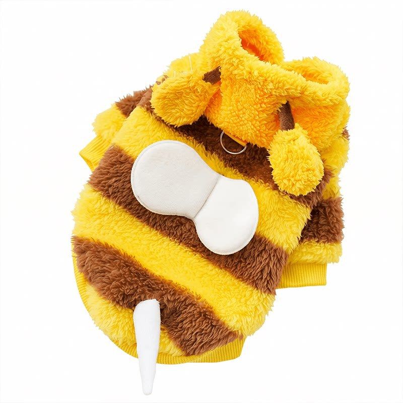 AMOOR Cute Bee Dog Hoodie Leash Wing Bee Four-Legged Dress