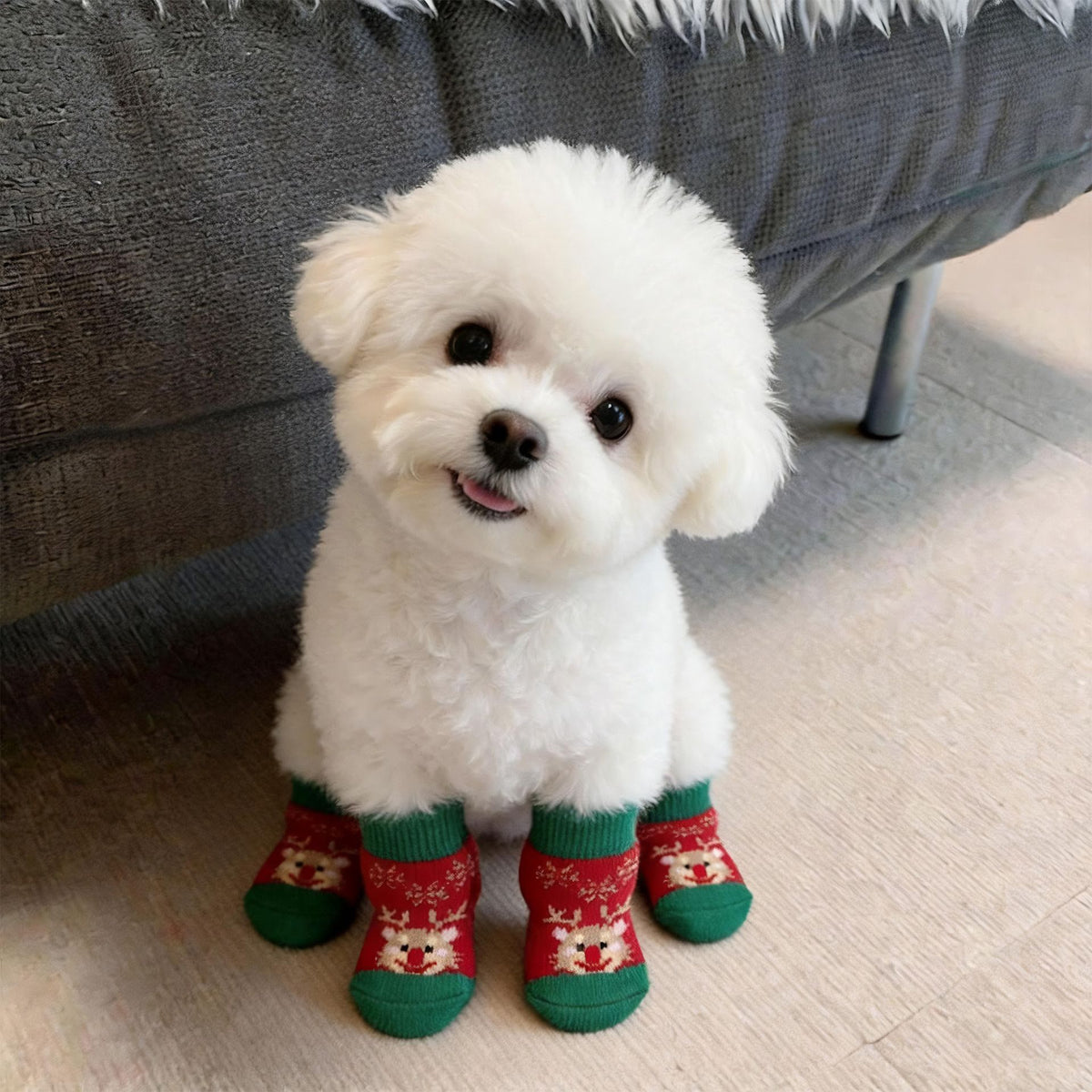 AMOOR Dog Christmas Socks Snowman Santa Claus