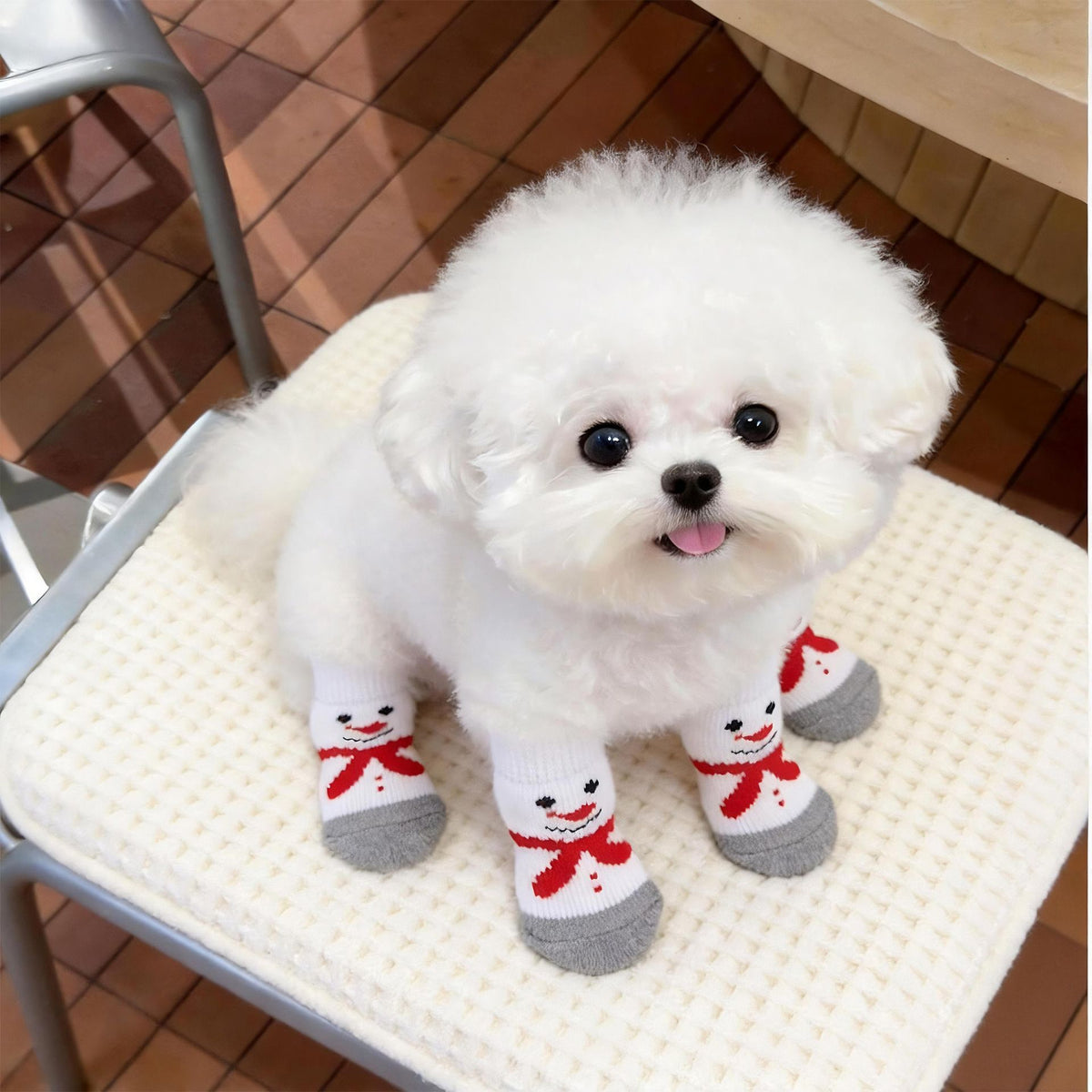 AMOOR Dog Christmas Socks Snowman Santa Claus