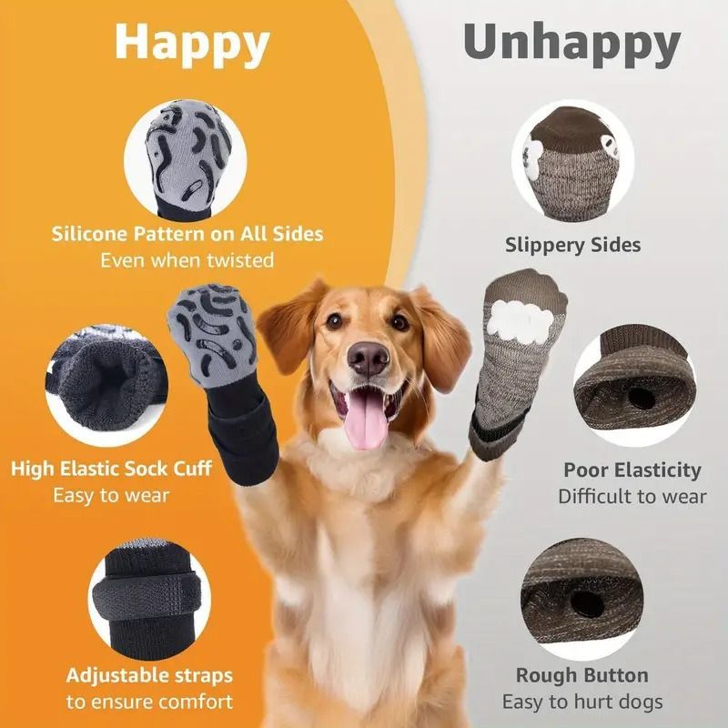 Dog Shoes Non Slip Indoor Outdoor Cotton Black caterpillar - double-sided adhesive dot [premium storage bag] Xs ultra-small 4.5*12cm [recommended within 5kg inches] [pack of four]