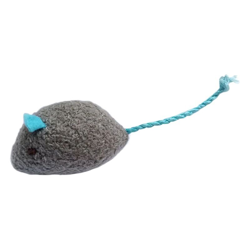 Catnip Plush Mouse Pet Toy for Cats Herbal rat (grey body and rose red tail)