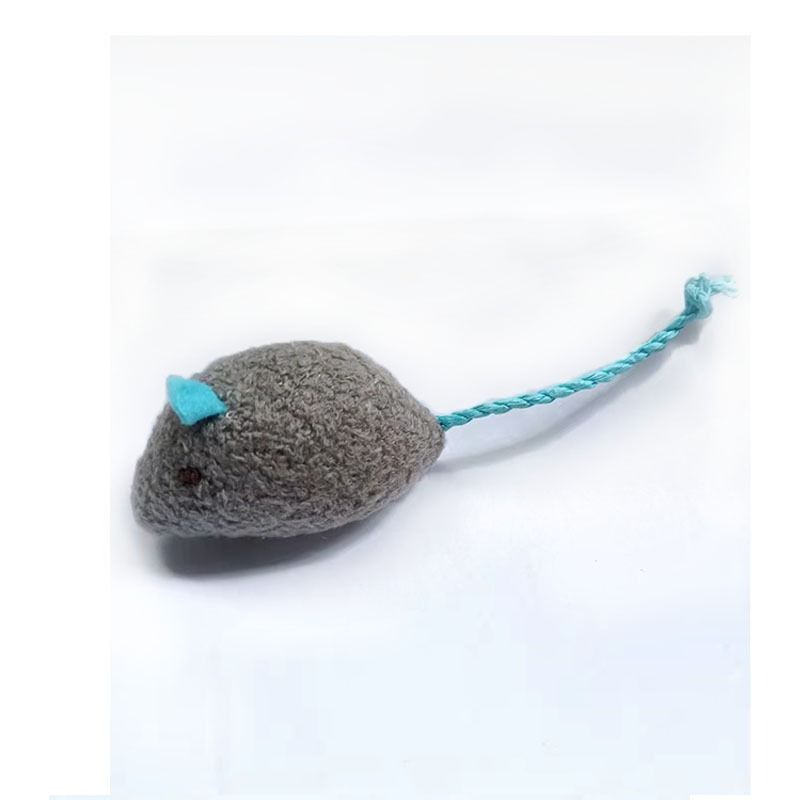 Catnip Plush Mouse Pet Toy for Cats Herbal rat (grey body and rose red tail)
